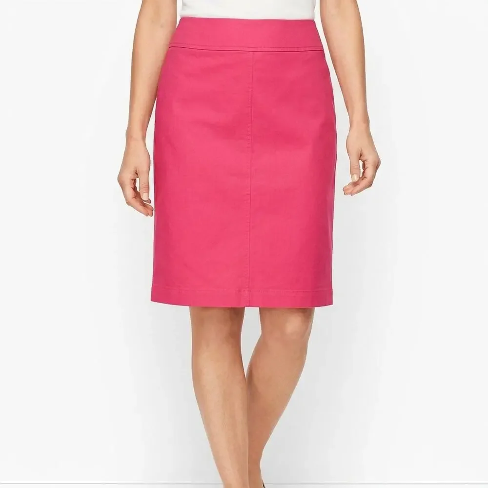 NWT Talbots Pink Pencil Knee Length Lined Skirt Women Size 2